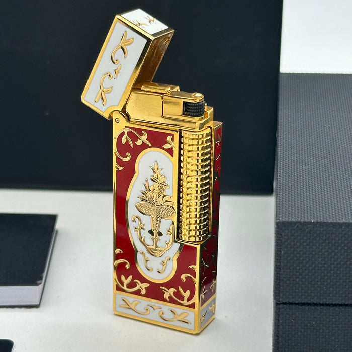Dunhill Gold & Red Luxury Lighter – Enamel Design | Swiss Made