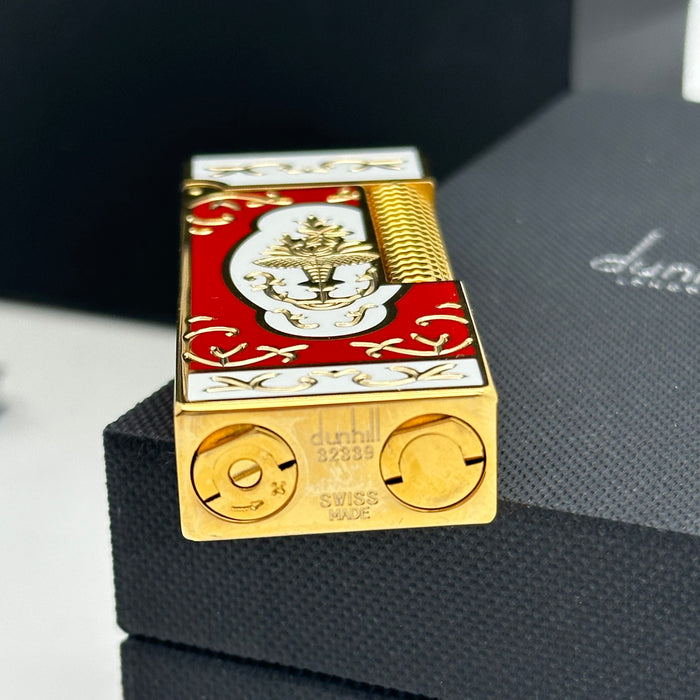 Dunhill Gold & Red Luxury Lighter – Enamel Design | Swiss Made