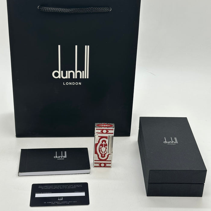 Dunhill Red & Silver Luxury Lighter – Enamel Edition | Swiss Made