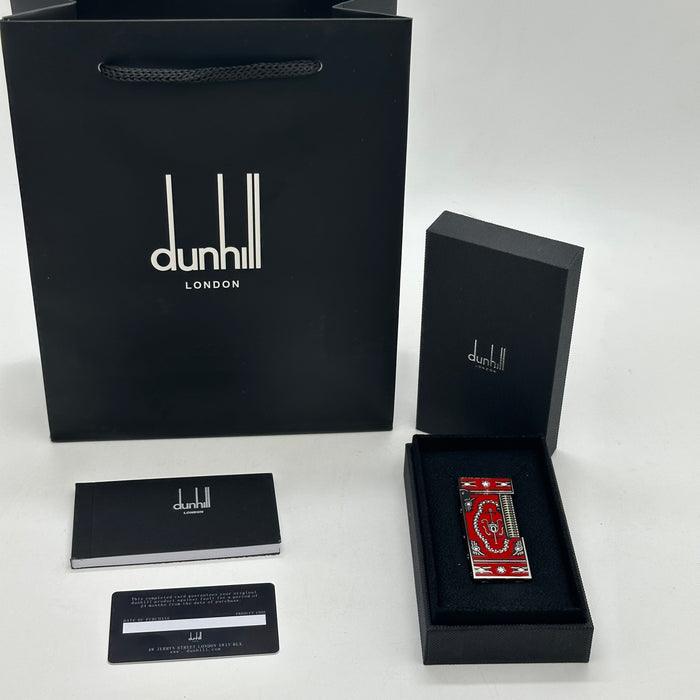 Dunhill Red & Silver Luxury Lighter – Enamel Edition | Swiss Made
