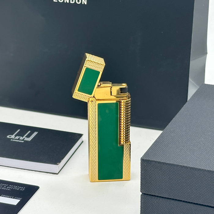 Dunhill Gold & Green Luxury Lighter – Emerald Edition | Swiss Made