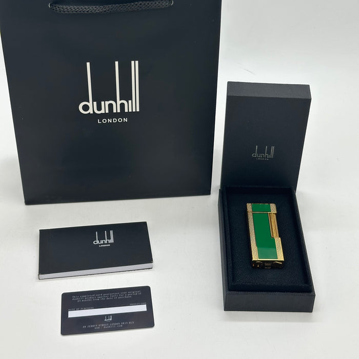 Dunhill Gold & Green Luxury Lighter – Emerald Edition | Swiss Made