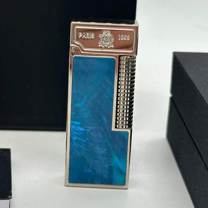 Dunhill Blue Mother of Pearl Silver Lighter – Paris 1893 | Swiss Made Premium Edition