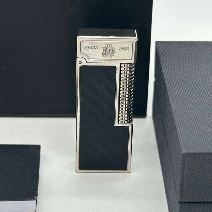 Dunhill Carbon Fiber Black Silver Lighter – Paris 1893 | Swiss Made Luxury Edition