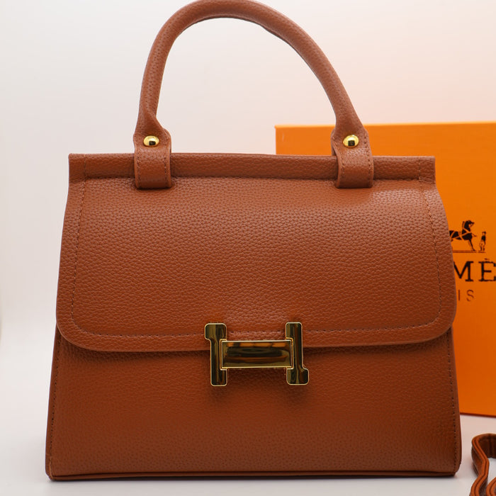 Hermès Togo Leather Handbag with Gold Hardware