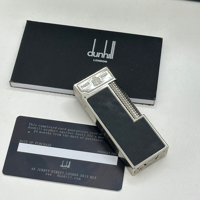 Dunhill Carbon Fiber Black Silver Lighter – Paris 1893 | Swiss Made Luxury Edition