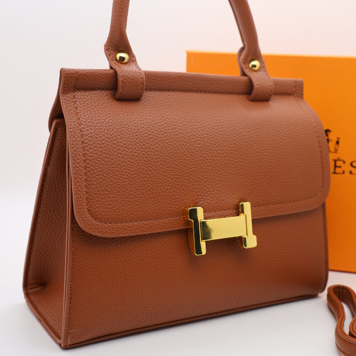Hermès Togo Leather Handbag with Gold Hardware