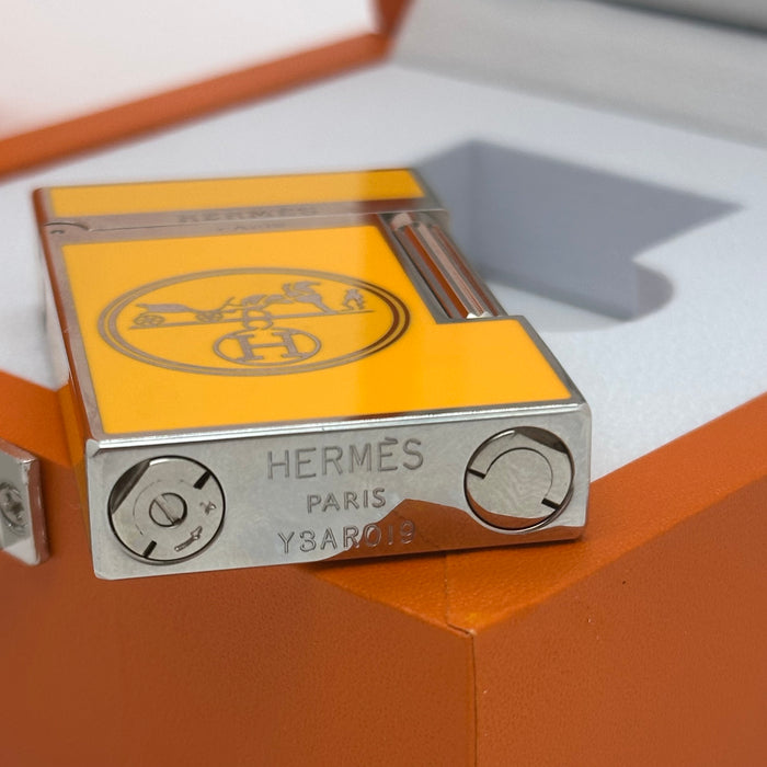 Hermès Style Silver Lighter – Orange Signature Edition | Paris Luxury Piece