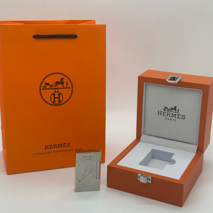 Hermès Style Silver Lighter – Engraved Edition | Paris Luxury Design