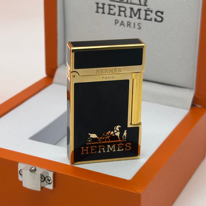 Hermès Style Black & Gold Lighter – Luxury Edition | Signature Design