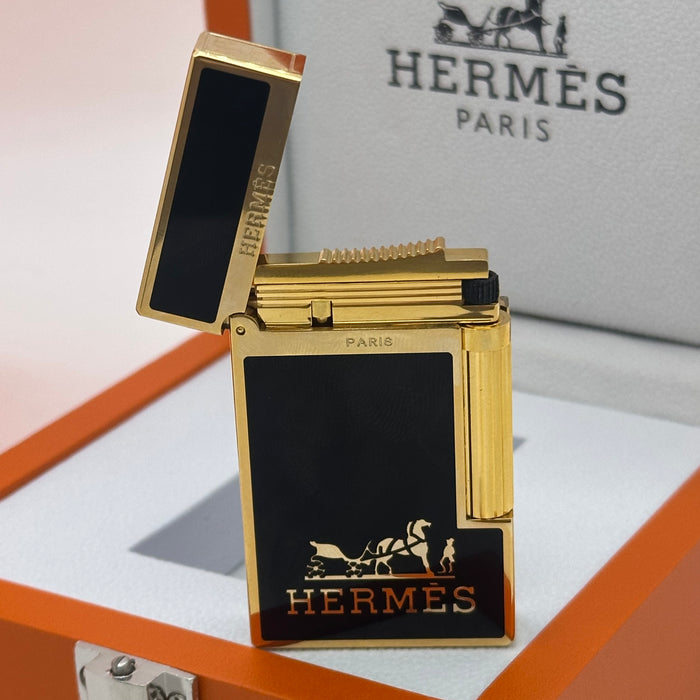Hermès Style Black & Gold Lighter – Luxury Edition | Signature Design