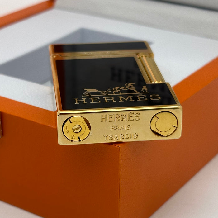 Hermès Style Black & Gold Lighter – Luxury Edition | Signature Design