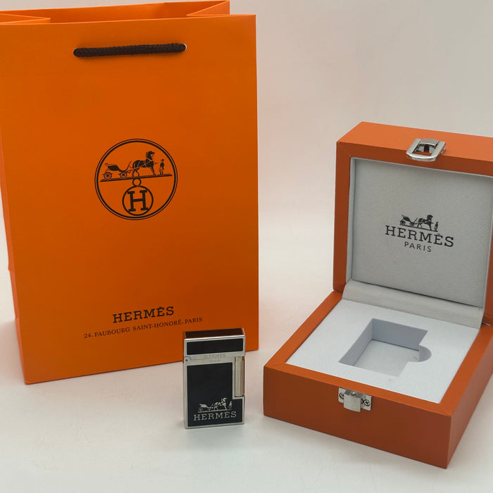 Hermès Style Black & Silver Lighter – Luxury Edition | Signature Design