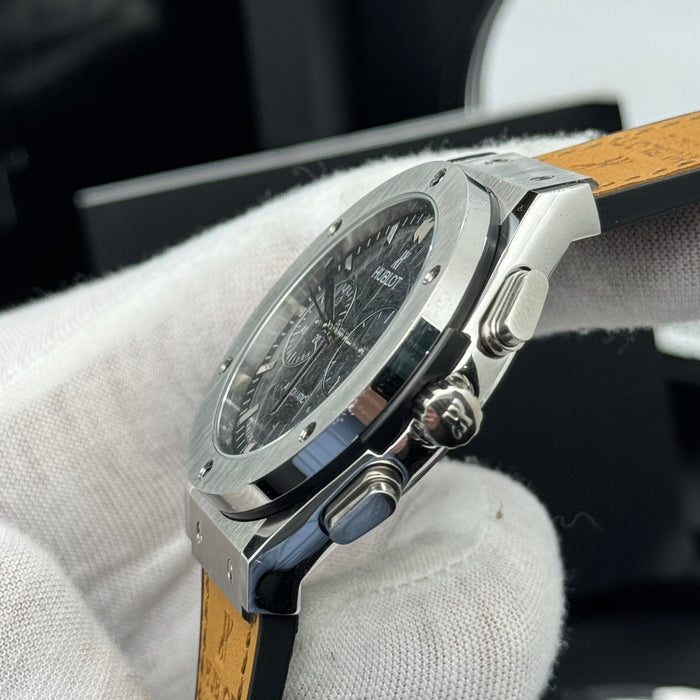 Hublot Classic Fusion Skeleton Chronograph – Silver Case | Leather Strap