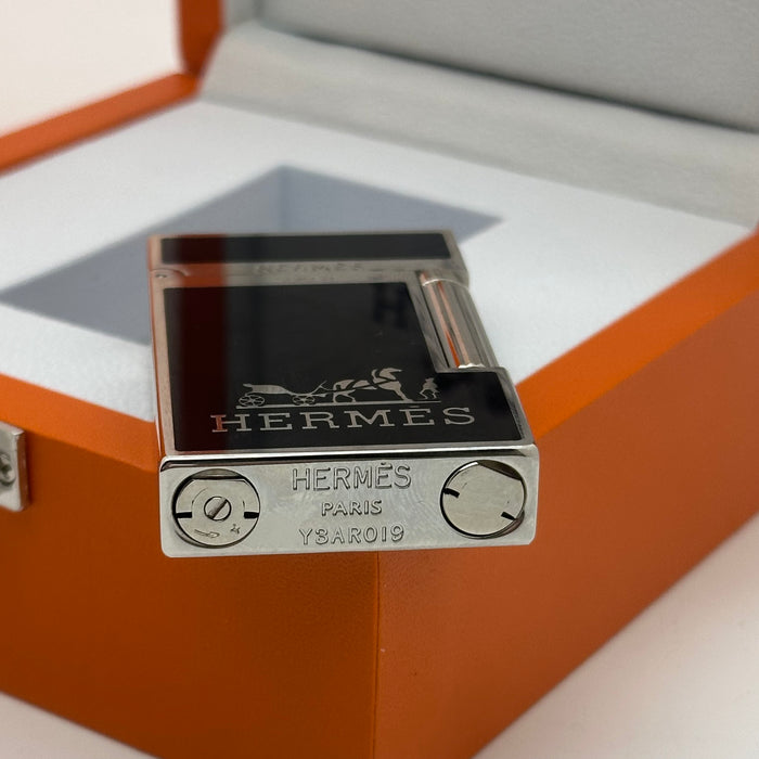 Hermès Style Black & Silver Lighter – Luxury Edition | Signature Design