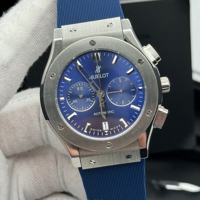 Hublot Classic Fusion Chronograph – Blue Dial | Rubber Strap