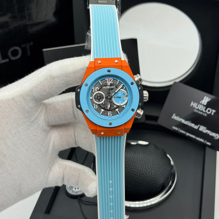 Hublot Big Bang Unico Chronograph – Orange & Blue Ceramic | Rubber Strap