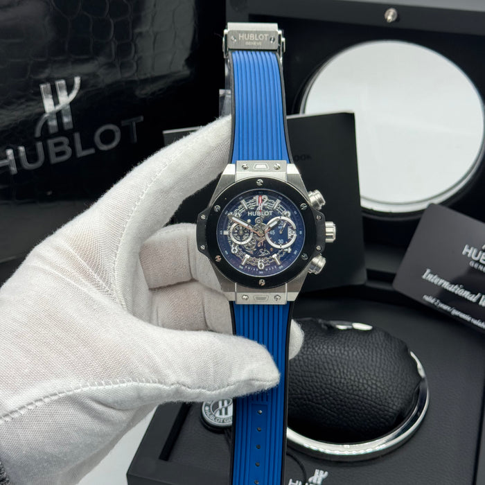 Hublot Big Bang Skeleton Chronograph – Blue Dial | Rubber Strap