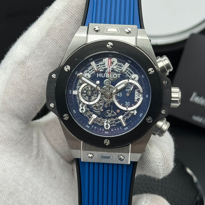 Hublot Big Bang Skeleton Chronograph – Blue Dial | Rubber Strap