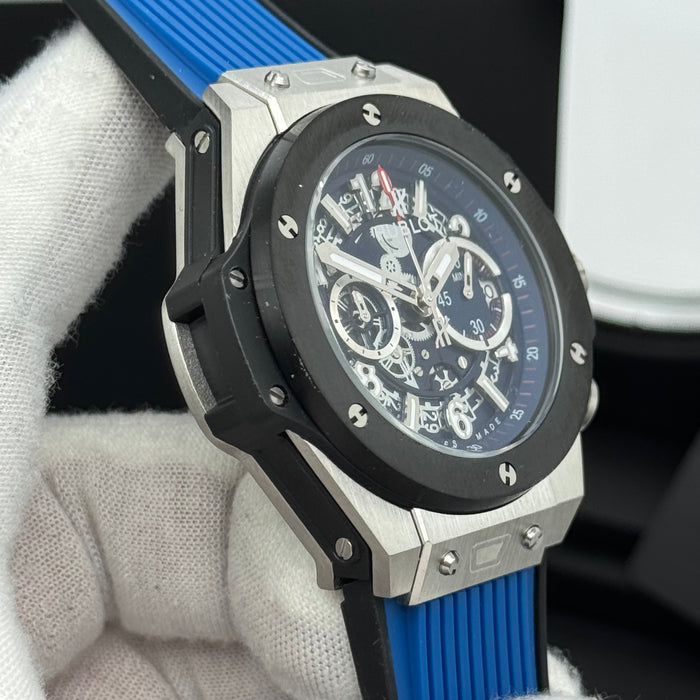 Hublot Big Bang Skeleton Chronograph – Blue Dial | Rubber Strap