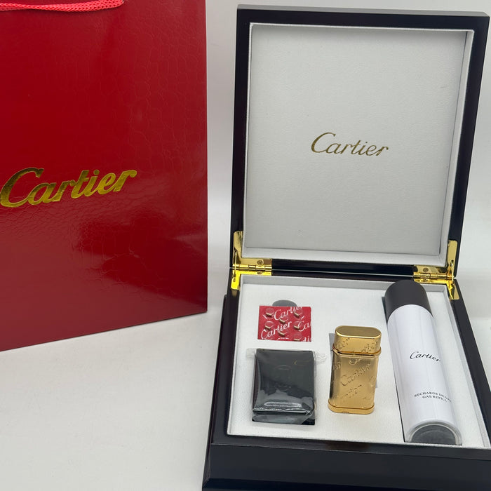 Cartier Luxury Lighter – Gold Engraved Logo Edition (Signature Statement Set)