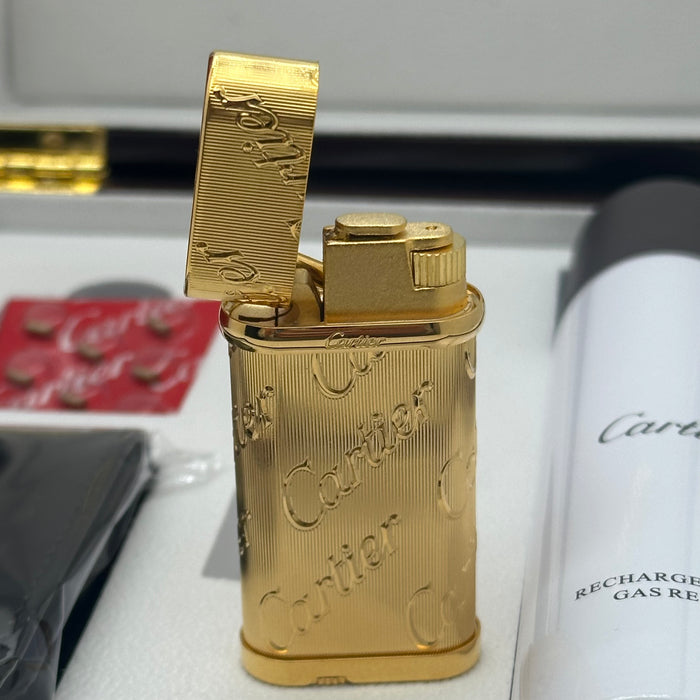 Cartier Luxury Lighter – Gold Engraved Logo Edition (Signature Statement Set)