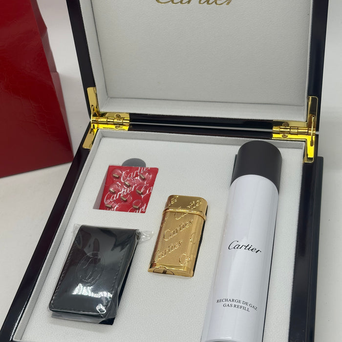 Cartier Luxury Lighter – Gold Engraved Logo Edition (Signature Statement Set)