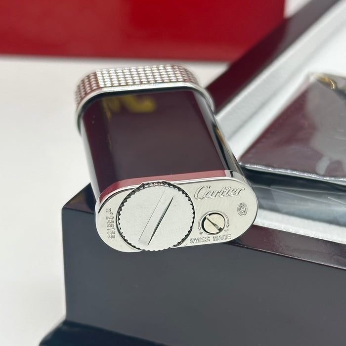 Cartier Luxury Lighter – Black Leather Silver Edition (Executive Style Set)