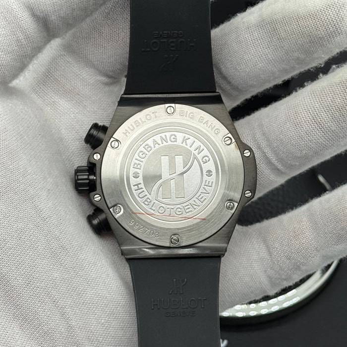 Hublot Big Bang Skeleton Chronograph – Full Black Carbon | Rose Gold Accents & Rubber Strap