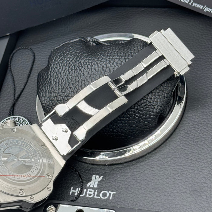 Hublot Big Bang Skeleton Chronograph – Steel Case | Blue Skeleton Dial & Black Rubber Strap