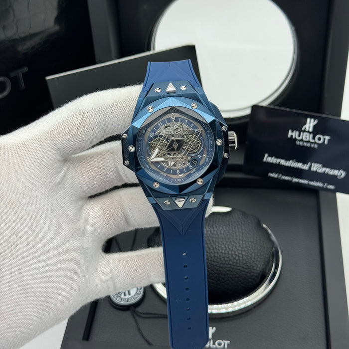 Hublot Big Bang Sang Bleu Skeleton – Blue Case & Blue Rubber Strap