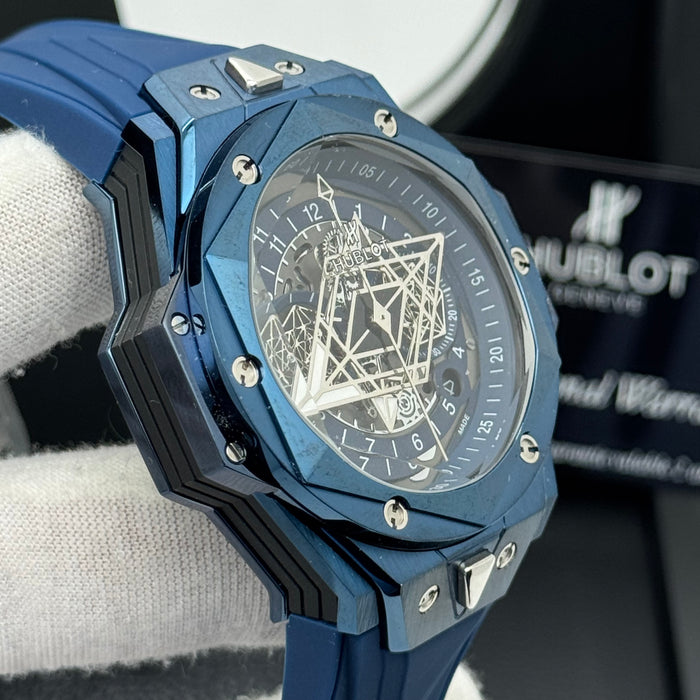 Hublot Big Bang Sang Bleu Skeleton – Blue Case & Blue Rubber Strap
