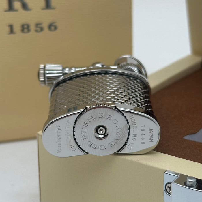 Luxury Burberry Textured Silver Vintage Lighter – Premium Edition (Burberry-Inspired)