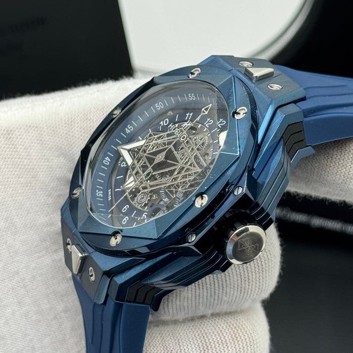 Hublot Big Bang Sang Bleu Skeleton – Blue Case & Blue Rubber Strap