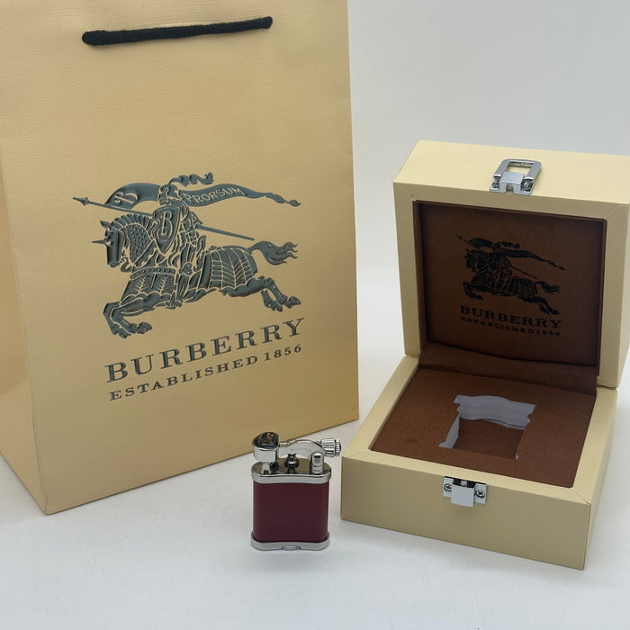 Luxury Burberry Red & Silver Vintage Lighter – Premium Gift Edition (Burberry-Inspired)