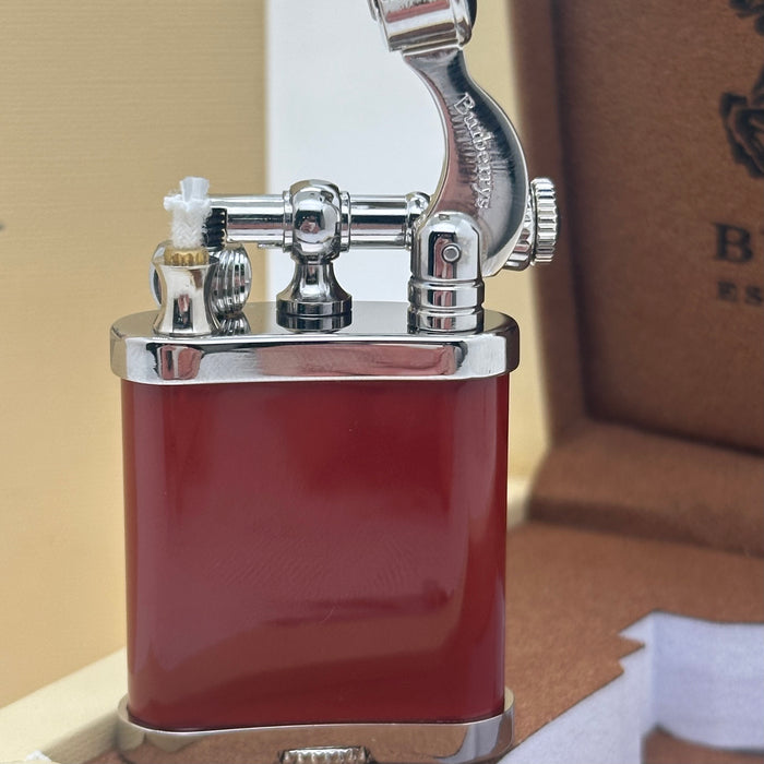 Luxury Burberry Red & Silver Vintage Lighter – Premium Gift Edition (Burberry-Inspired)