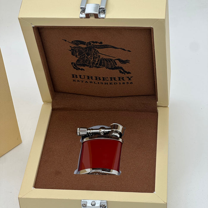 Luxury Burberry Red & Silver Vintage Lighter – Premium Gift Edition (Burberry-Inspired)