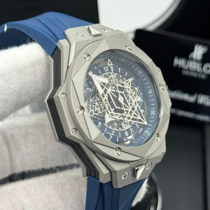 Hublot Big Bang Sang Bleu Skeleton – Steel Case | Blue Dial with Rose Gold Accents & Blue Rubber