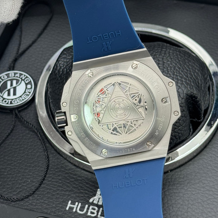 Hublot Big Bang Sang Bleu Skeleton – Steel Case | Blue Dial with Rose Gold Accents & Blue Rubber