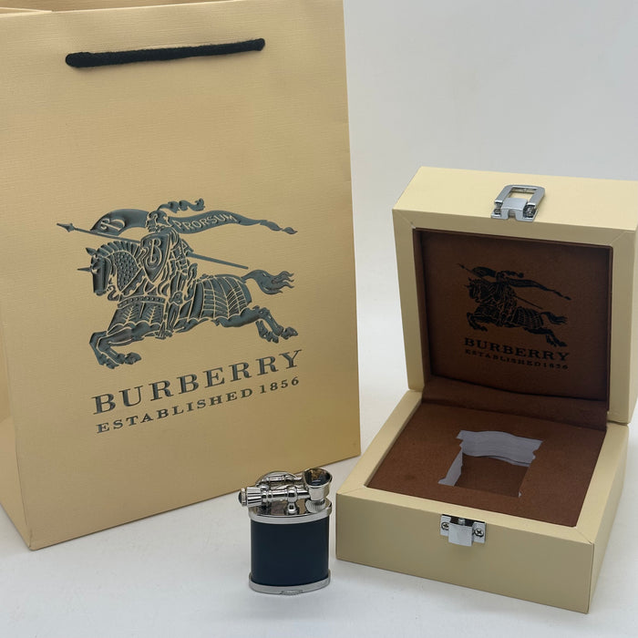 Luxury Burberry Silver & Black Vintage Lighter – Elegant Edition (Burberry-Inspired)