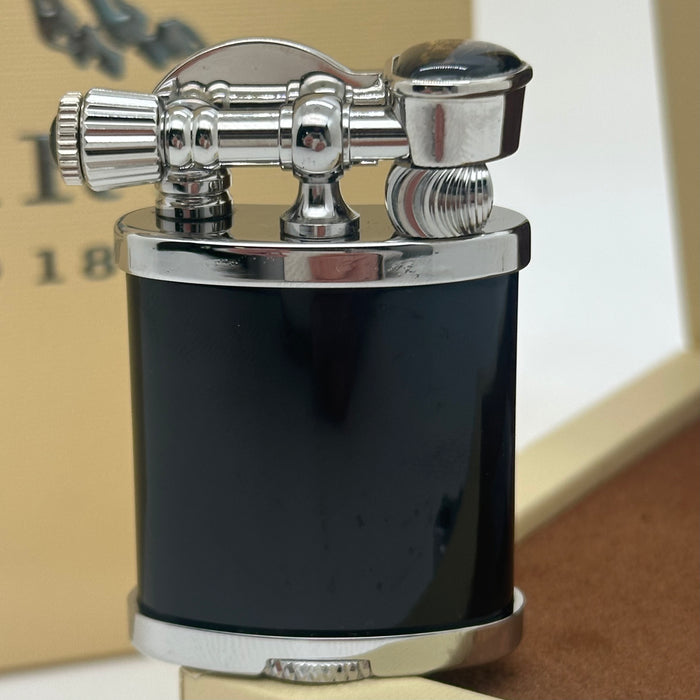 Luxury Burberry Silver & Black Vintage Lighter – Elegant Edition (Burberry-Inspired)