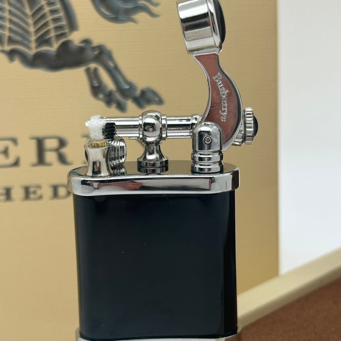 Luxury Burberry Silver & Black Vintage Lighter – Elegant Edition (Burberry-Inspired)