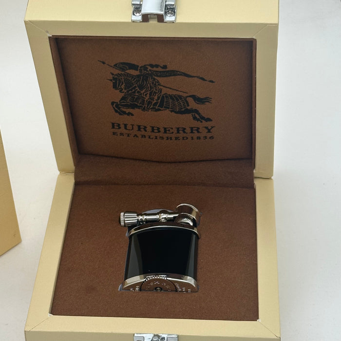 Luxury Burberry Silver & Black Vintage Lighter – Elegant Edition (Burberry-Inspired)