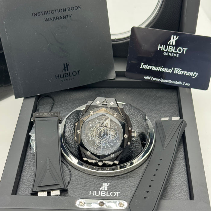 Hublot Big Bang Sang Bleu Skeleton – Black Case | Black Dial with Rose Gold Accents
