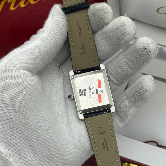 Cartier Tank Classique Roma - Roman Dial Black Leather Watch