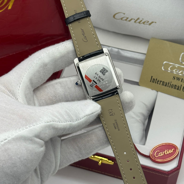 Cartier Tank Roma Classique Roman Dial Leather Watch