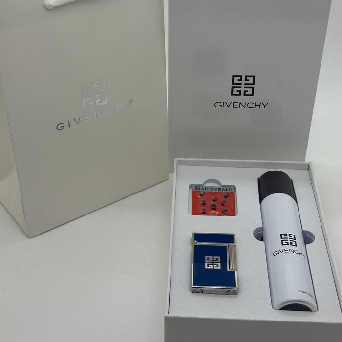 Givenchy Style Luxury Lighter – Silver & Blue Edition