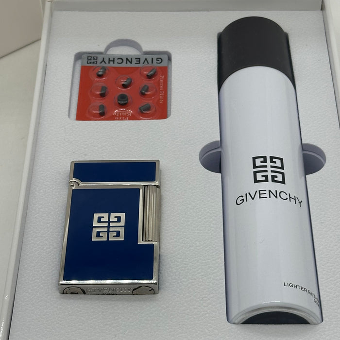 Givenchy Style Luxury Lighter – Silver & Blue Edition