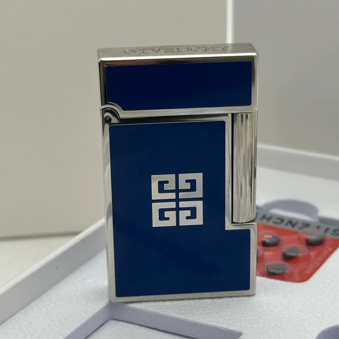 Givenchy Style Luxury Lighter – Silver & Blue Edition