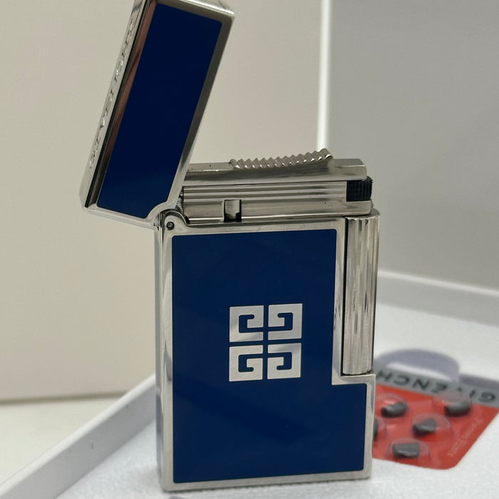 Givenchy Style Luxury Lighter – Silver & Blue Edition
